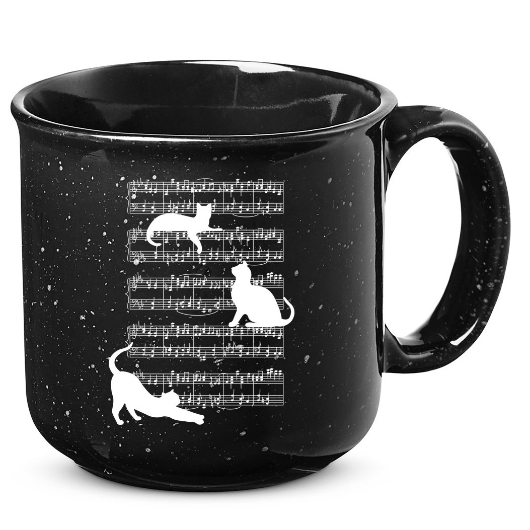 Cat Music Note Sheet 15oz Campfire Ceramic Mug