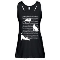 Cat Music Note Sheet Ladies Essential Flowy Tank