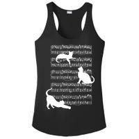 Cat Music Note Sheet Ladies PosiCharge Competitor Racerback Tank