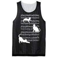 Cat Music Note Sheet Mesh Reversible Basketball Jersey Tank