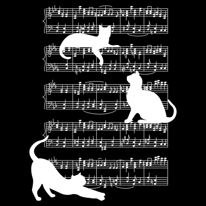 Cat Music Note Sheet Cooling Performance Long Sleeve Crew