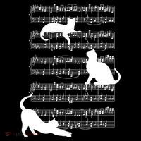 Cat Music Note Sheet Youth Performance Sprint T-Shirt