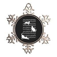 Cat Music Note Sheet Metallic Star Ornament