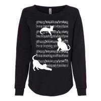 Cat Music Note Sheet Womens California Wash Sweatshirt