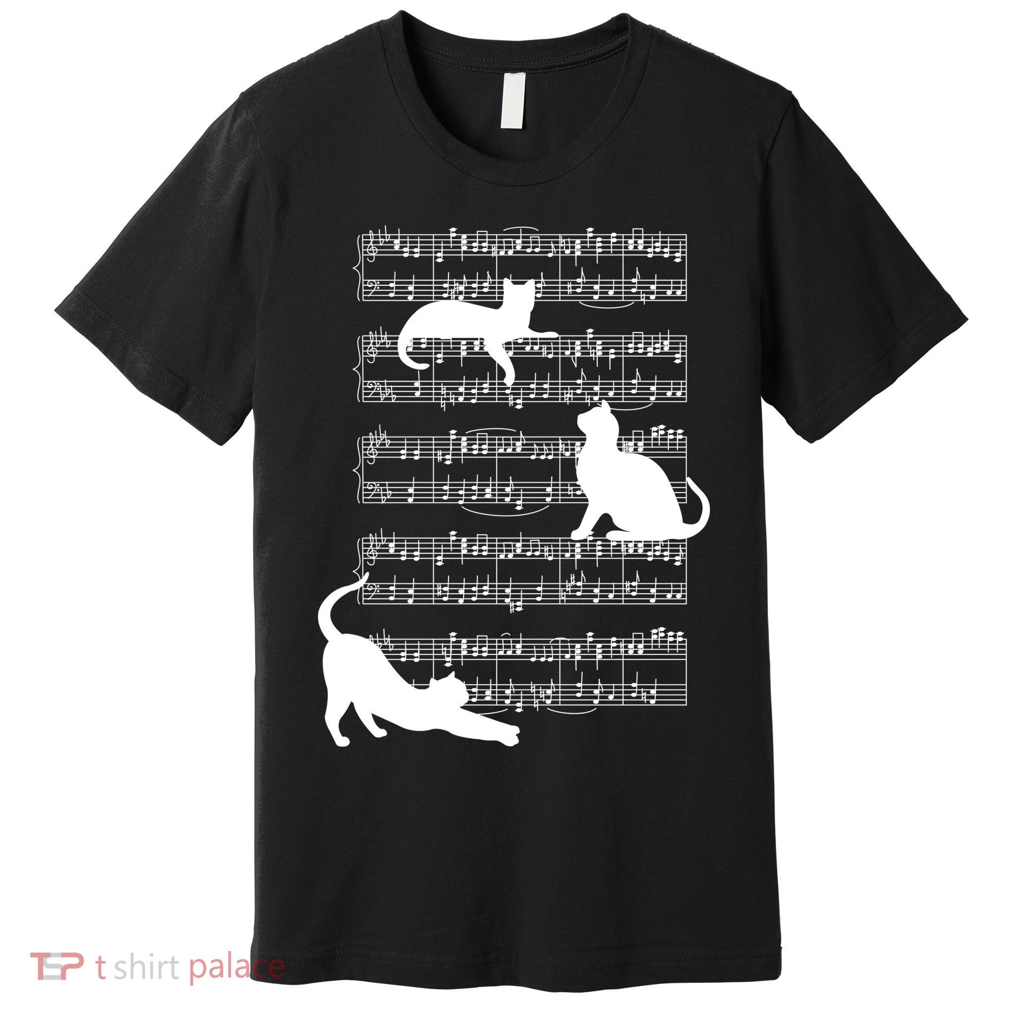 Cat Music Note Sheet Premium T-Shirt