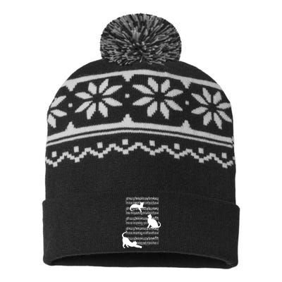 Cat Music Note Sheet USA-Made Snowflake Beanie