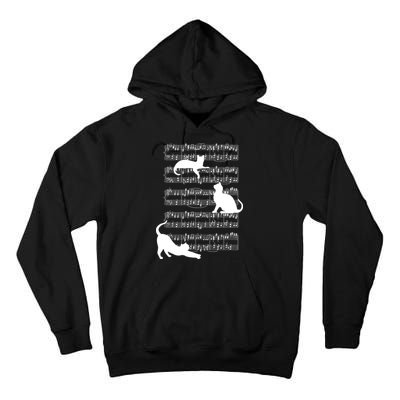 Cat Music Note Sheet Tall Hoodie