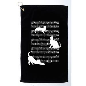 Cat Music Note Sheet Platinum Collection Golf Towel