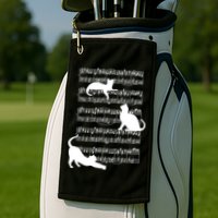 Cat Music Note Sheet Golf Towel