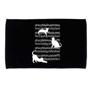 Cat Music Note Sheet Microfiber Hand Towel