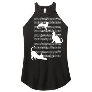 Cat Music Note Sheet Women's Perfect Tri Rocker Tank