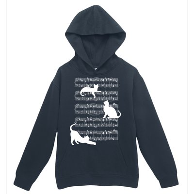 Cat Music Note Sheet Urban Pullover Hoodie