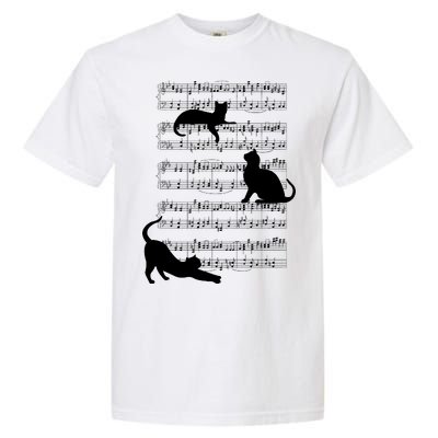 Cat Music Note Sheet Garment-Dyed Heavyweight T-Shirt