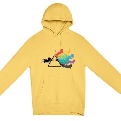 Cat Rainbow Prism Premium Pullover Hoodie