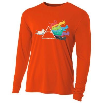 Cat Rainbow Prism Cooling Performance Long Sleeve Crew