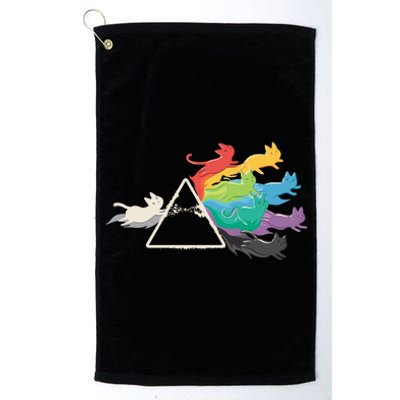 Cat Rainbow Prism Platinum Collection Golf Towel