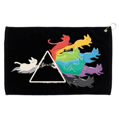 Cat Rainbow Prism Grommeted Golf Towel