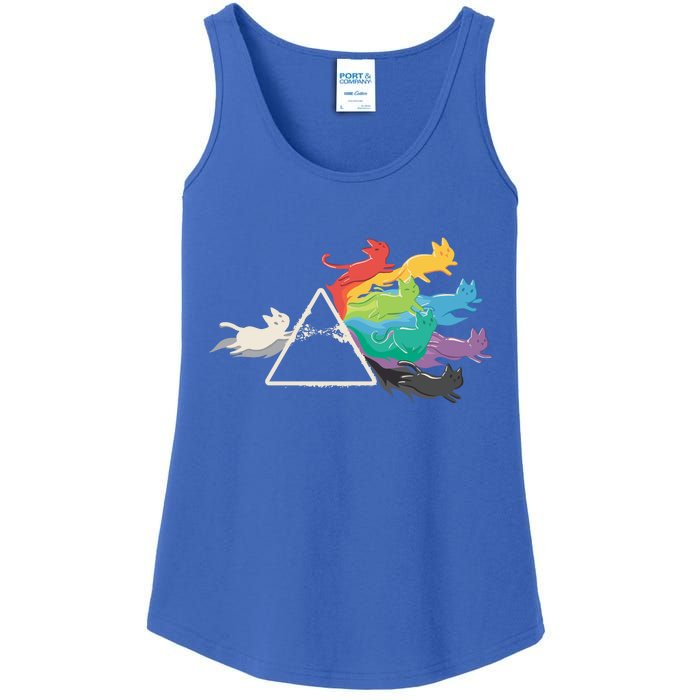 Cat Rainbow Prism Ladies Essential Tank