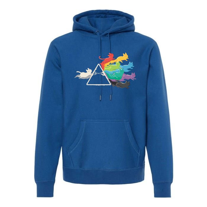 Cat Rainbow Prism Premium Hoodie