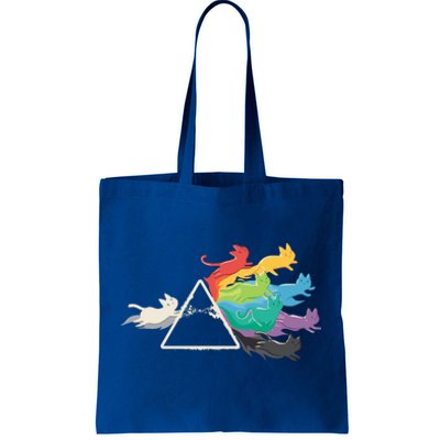 Cat Rainbow Prism Tote Bag