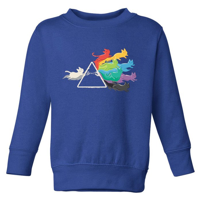 Cat Rainbow Prism Toddler Sweatshirt