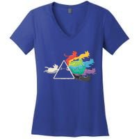 Cat Rainbow Prism Women's V-Neck T-Shirt