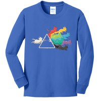 Cat Rainbow Prism Kids Long Sleeve Shirt