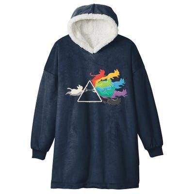 Cat Rainbow Prism Hooded Wearable Blanket