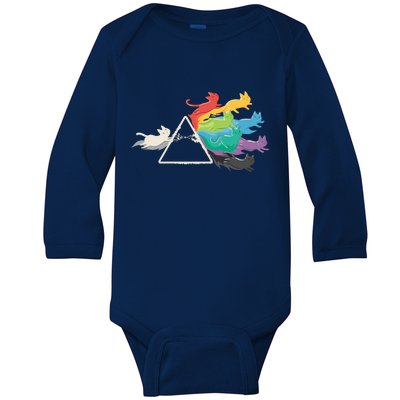 Cat Rainbow Prism Baby Long Sleeve Bodysuit