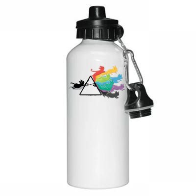 Cat Rainbow Prism Aluminum Water Bottle