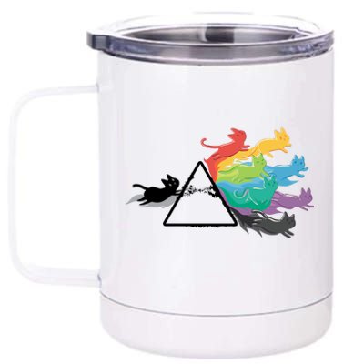 Cat Rainbow Prism 12 oz Stainless Steel Tumbler Cup