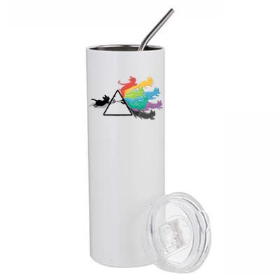 Cat Rainbow Prism Stainless Steel Tumbler