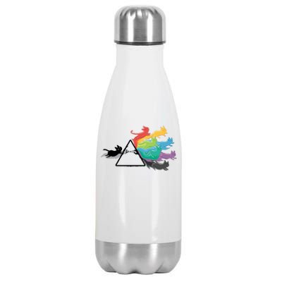 Cat Rainbow Prism Stainless Steel Insulated Water Bottle