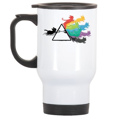 Cat Rainbow Prism Stainless Steel Travel Mug