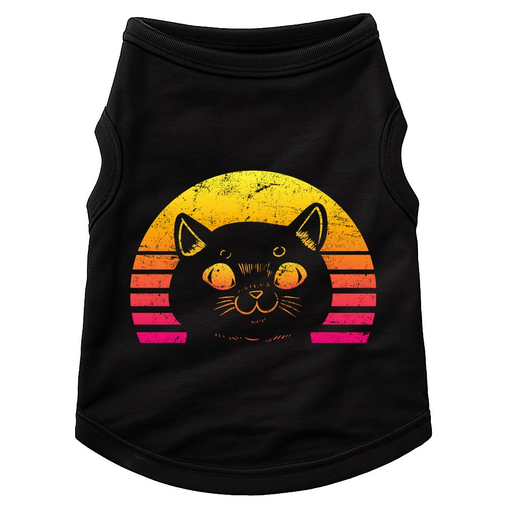 Cat Retro Sunset Doggie Tank