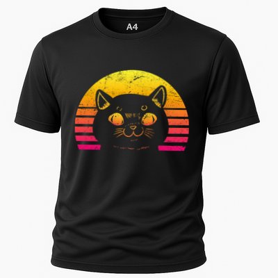 Cat Retro Sunset Performance Shirt