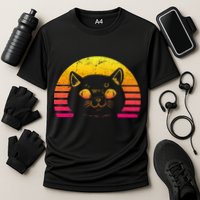 Cat Retro Sunset Cooling Performance Crew T-Shirt