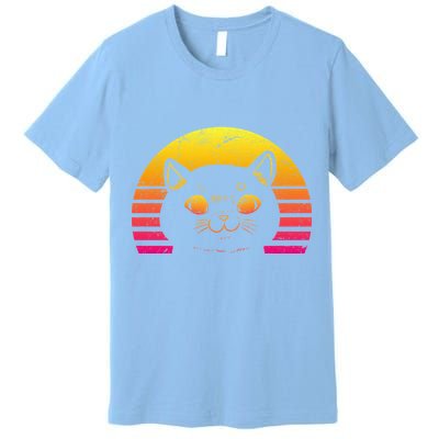 Cat Retro Sunset Premium T-Shirt