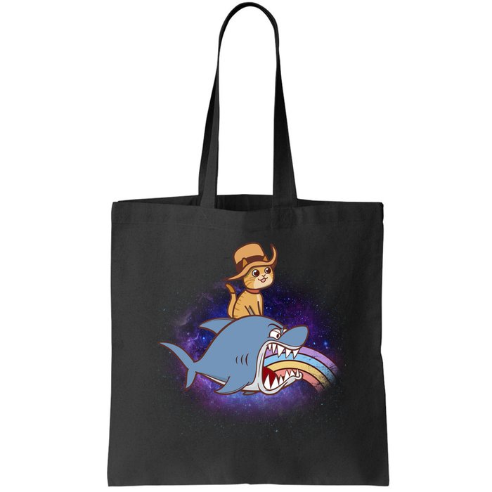Cat Riding Shark Rainbow Bite Bag