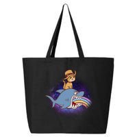Cat Riding Shark Rainbow Bite 25L Jumbo Tote