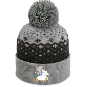 Cat Riding Unicorn The Baniff Cuffed Pom Beanie