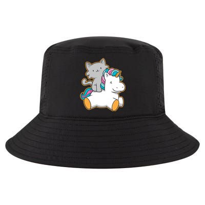 Cat Riding Unicorn Cool Comfort Performance Bucket Hat