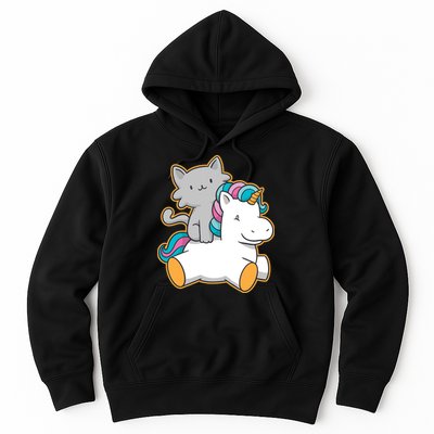 Cat Riding Unicorn Hoodie