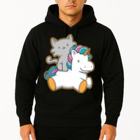 Cat Riding Unicorn Hoodie