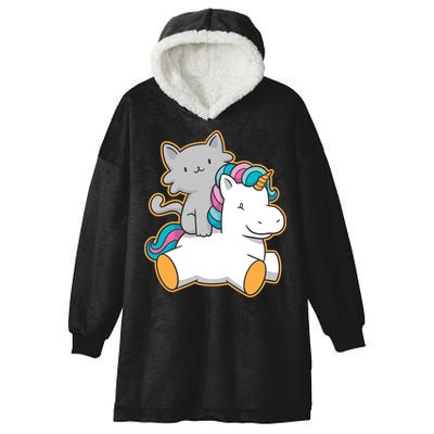 Cat Riding Unicorn Hooded Wearable Blanket