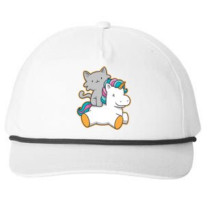 Cat Riding Unicorn Snapback Five-Panel Rope Hat