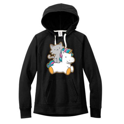 Cat Riding Unicorn Women's Fleece Hoodie