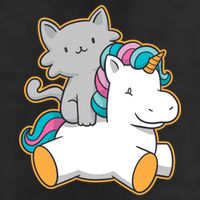 Cat Riding Unicorn Golf Towel