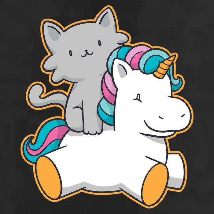 Cat Riding Unicorn Golf Towel