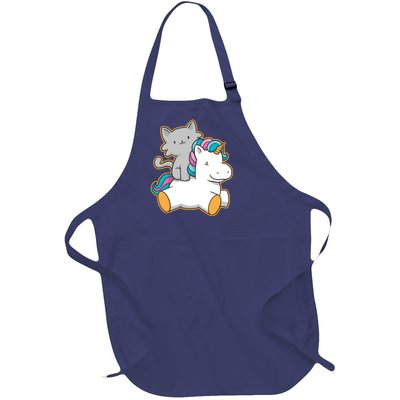 Cat Riding Unicorn Full-Length Apron With Pockets